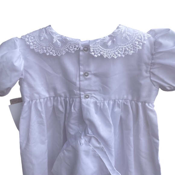 Baby Little Things Mean A Lot Christening Gown & Bonnet Set Sz 6 Months - Picture 9 of 14